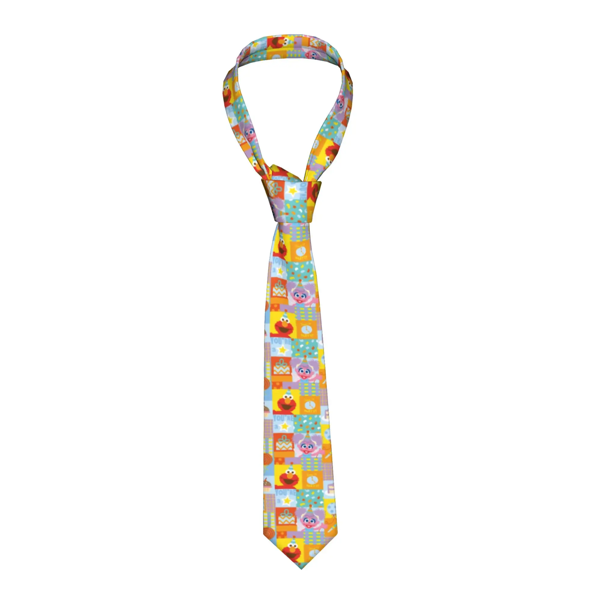 Sesames Streets Cartoon Men Neckties 8 cm Classic Happy Birthday Neck Tie for Men Accessories Gravatas Wedding  Office