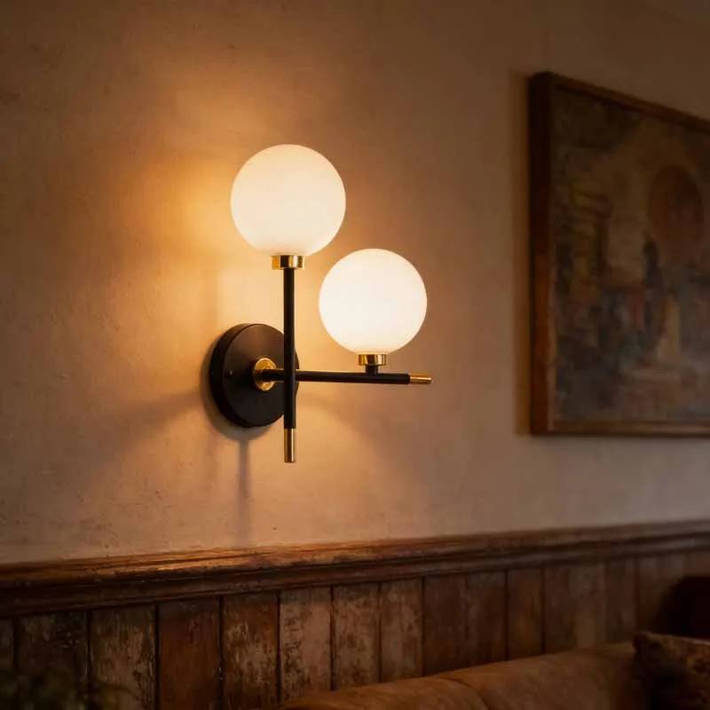 

Современный настенный светильник с стеклянным шаром в скандинавском минималистичном стиле для гостиной, спальни, прикроватный, для столовой, кухни, внутреннего освещения