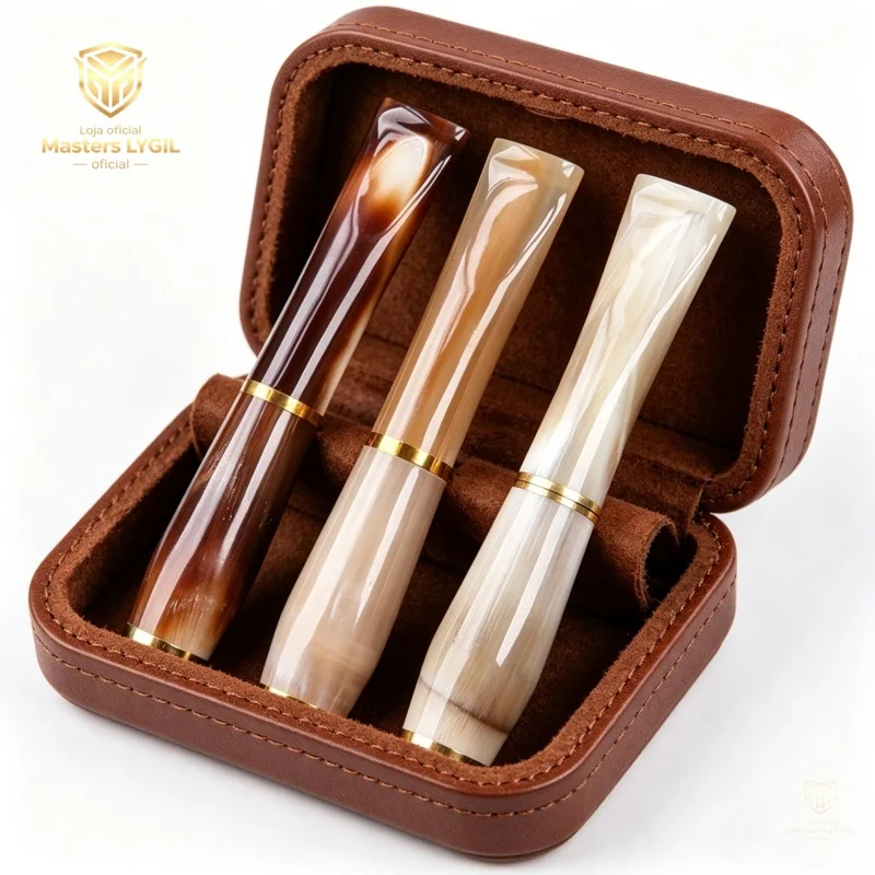 Natural Cow Horn Cigarette Holder Filter Mouthpiece Reusable Cigarette Filter Holder Natural Yak Horn Cigarette Filter Holder