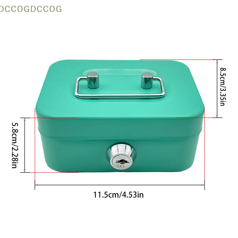 Money Safe Box Lockable Cash Box With Key,Portable Piggy Box Made Of Metal Small Security Lock Box Sturdy Coin Boxes For Kids