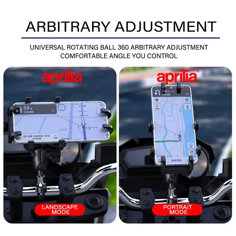 New Metal Motorcycle Phone Holder For Aprilia Tuareg RS 660 Rs660 Rsv4 Tuono V4 V4r Shiver 750 New Free rotating shock absorber