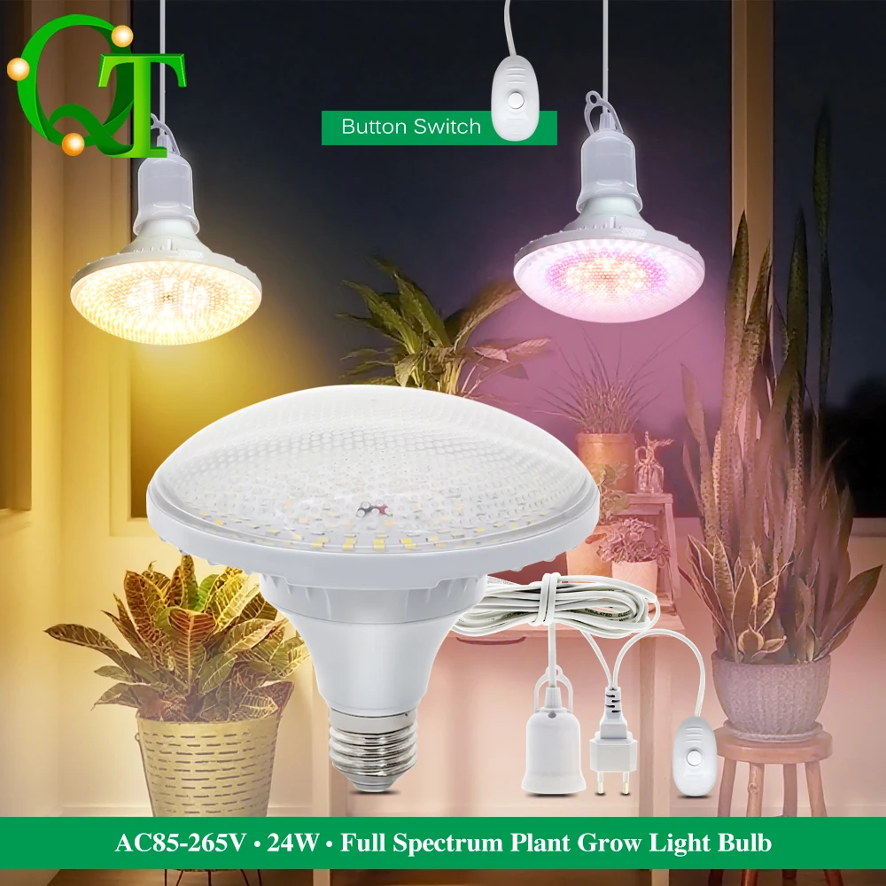GRAXGROW 24W E27 ampoule de croissance Six perles spectrales Formation corps de lampe en aluminium convient à la croissance de diverses plantes