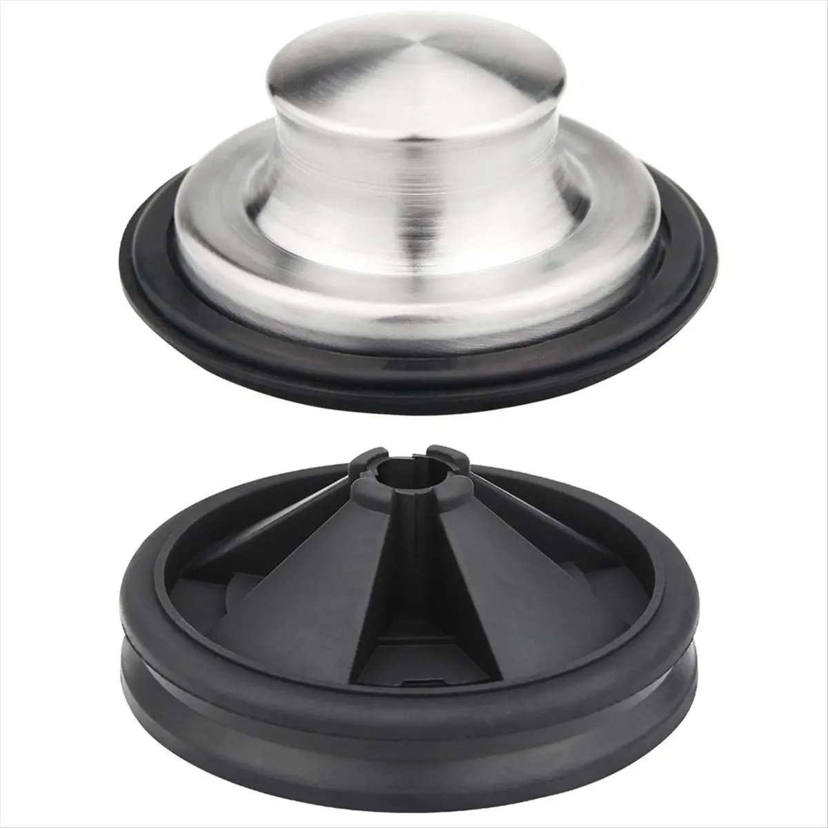 MALL Garbage Disposal Splash Guards with Stainless Steel Brushed Kitchen Sink Stopper Drain Plug Set Food Waste Accessories