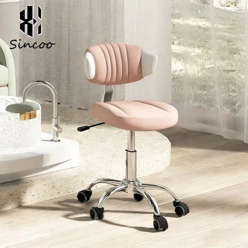 Pink Small Pump Technician Small Chair Aluminum Alloy Base Customizable Color High Load Bearing Technician Stool