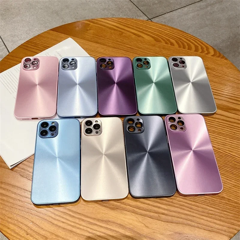 Comes With Lens Film Aurora Phone Case For iPhone 16 15 Pro Max 14 13 12 11 Hard Back Cover