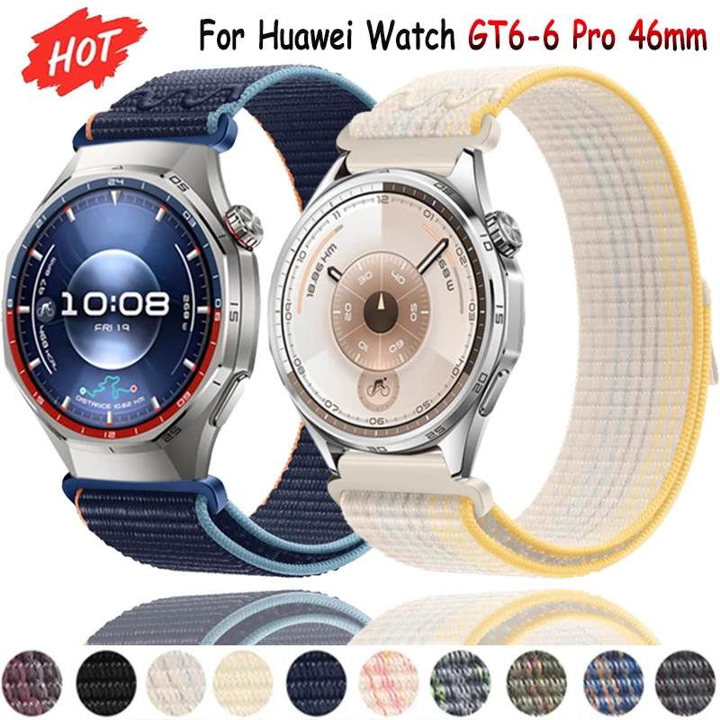 22/20mm Nylon Strap For Huawei 5 GT6-5-4 Pro 46mm Comfortable Bracelet For Samsung Watch 7 6 5 4/Amazfit Active 2-3 Balance 3 2