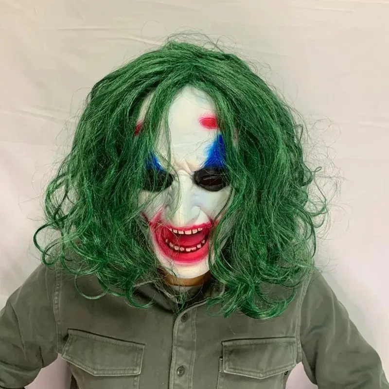 영화 2 아서 코스프레 남성용 테러 마스크와 그린 가발 미친 광대 소녀 역할 놀이 헤드기어 할로윈 카니발 파티;3'v,6.h;8'