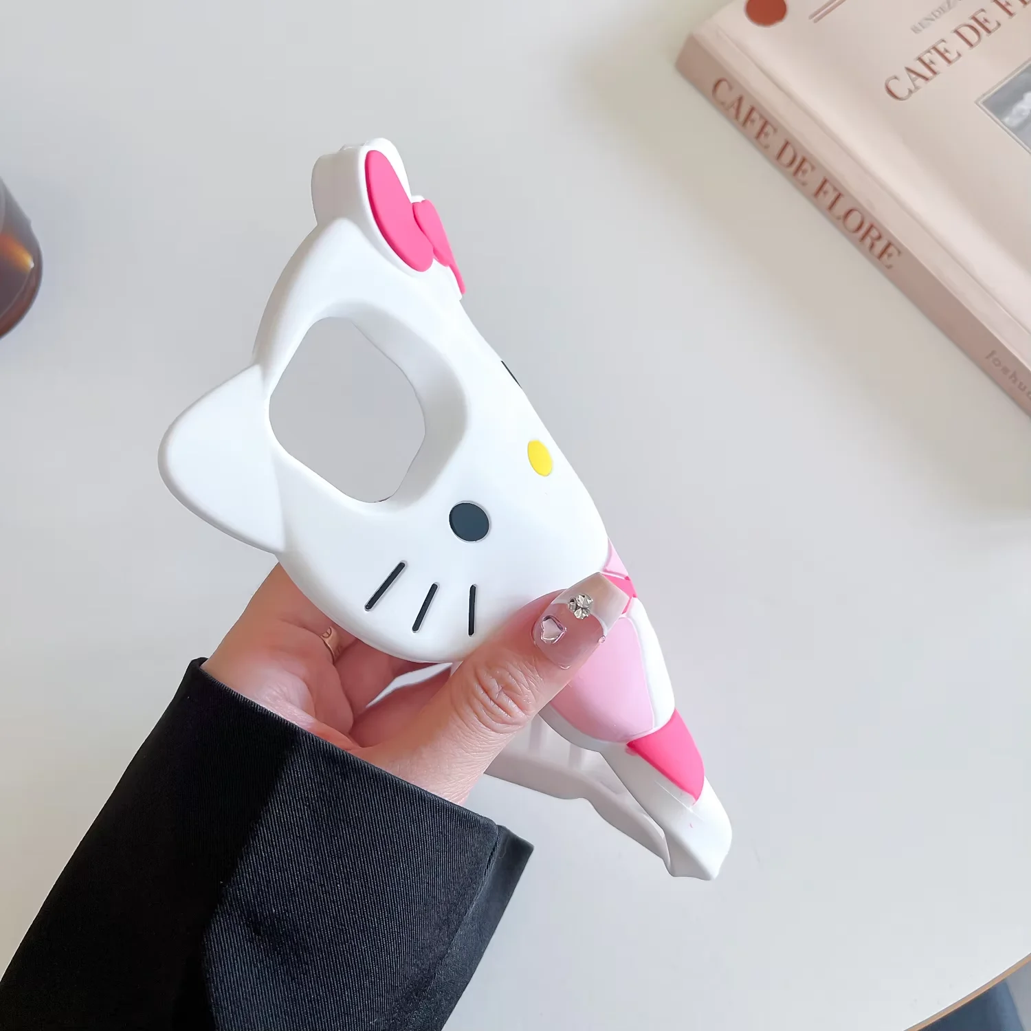 For iPhone 16 15 14 Plus 13 Pro Max 12 Mini 11 X XS Max XR 7 8 SE Color Bowknot Hello Kitty Cartoon Silicon Back Soft Phone Case image 5