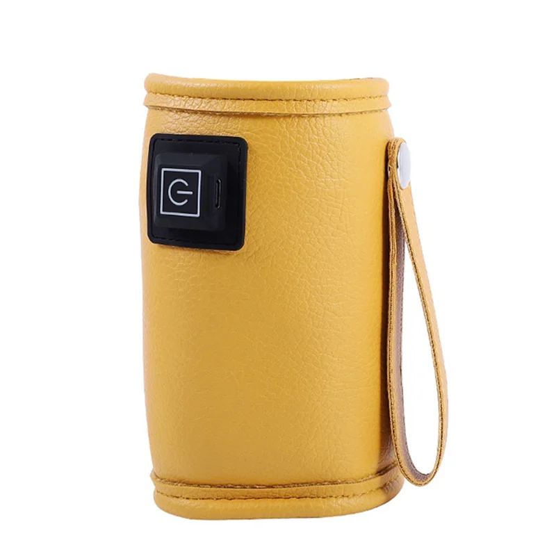 

USB Milk Water Warmer Travel Stroller Insulated Bag Baby Nursing Bottle Heater Safe for Outdoor Winter -YellowCYGJ