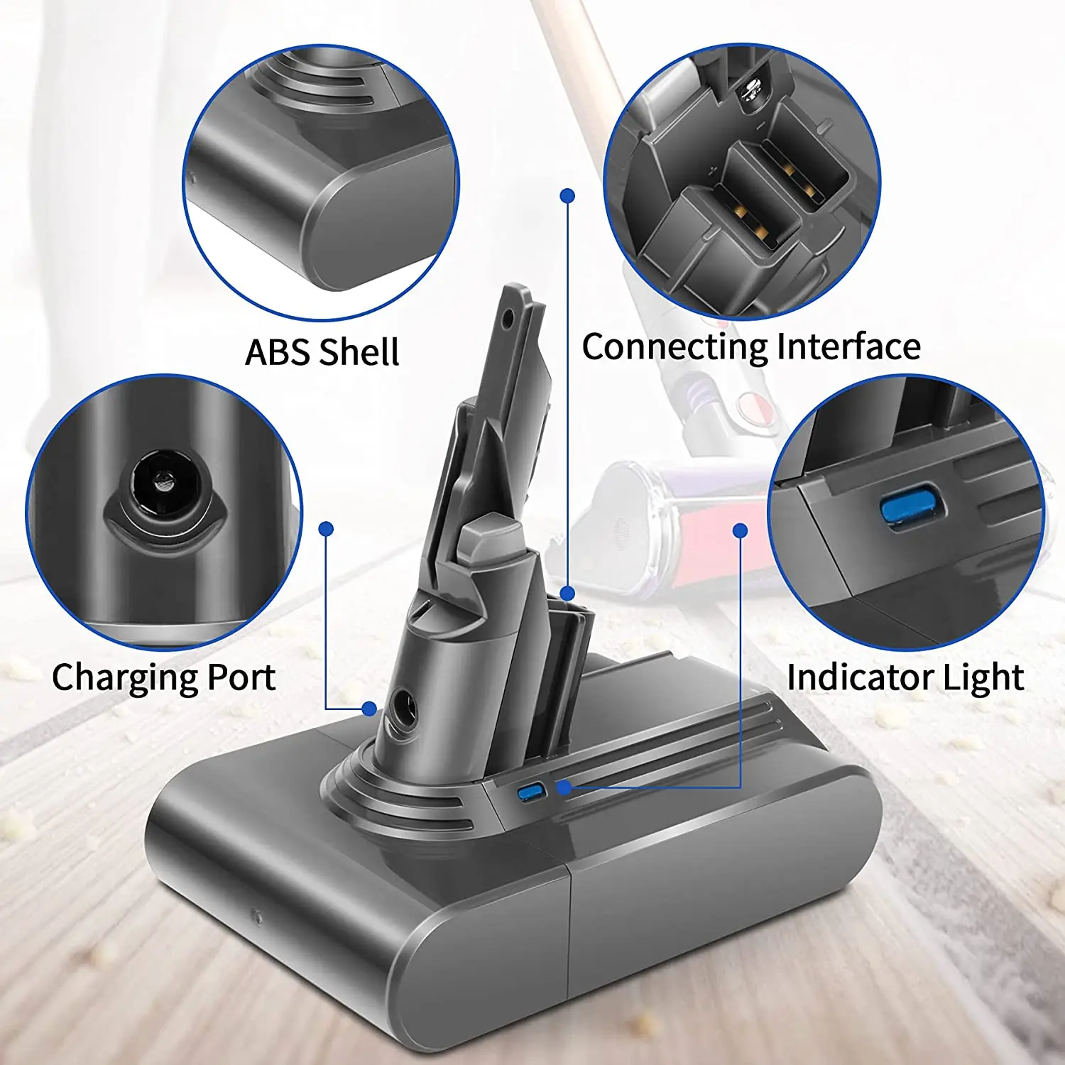 6000mAh dla dyson V6 V7 V8 V10 bateria zastępcza, SV10 SV11 SV12 SV09 odkurzacz akumulator akumulator narzędzie