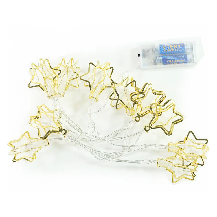 Iron Pentagram String Lights 20 LED Decorative Fairy Light Battery Powered Twinkle Lights for Party Bedroom Decoration