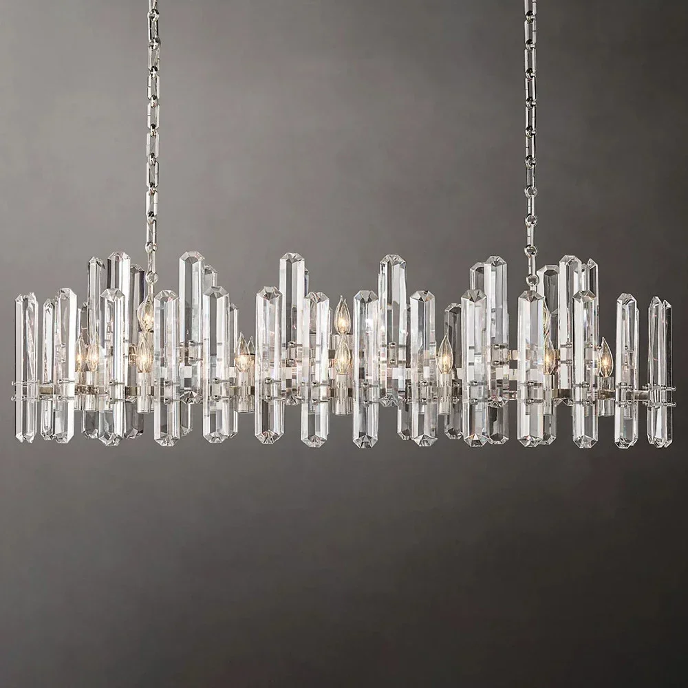 Branch chandelier LED transparent crystal chandelier lighting deluxe rectangular chandelier home decoration kitchen island