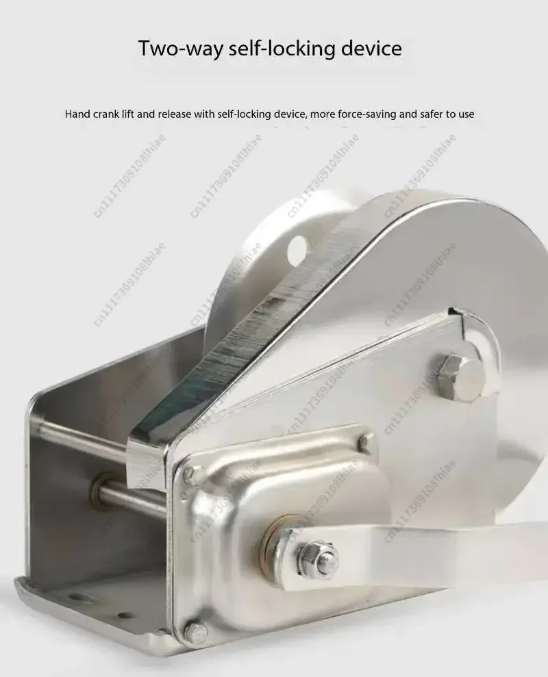 Manual Winch Sewage Small Anti-Rust Lifting Tool 2600 Lbs 304 Stainless Steel Hand Winch Two-Way Self-Locking