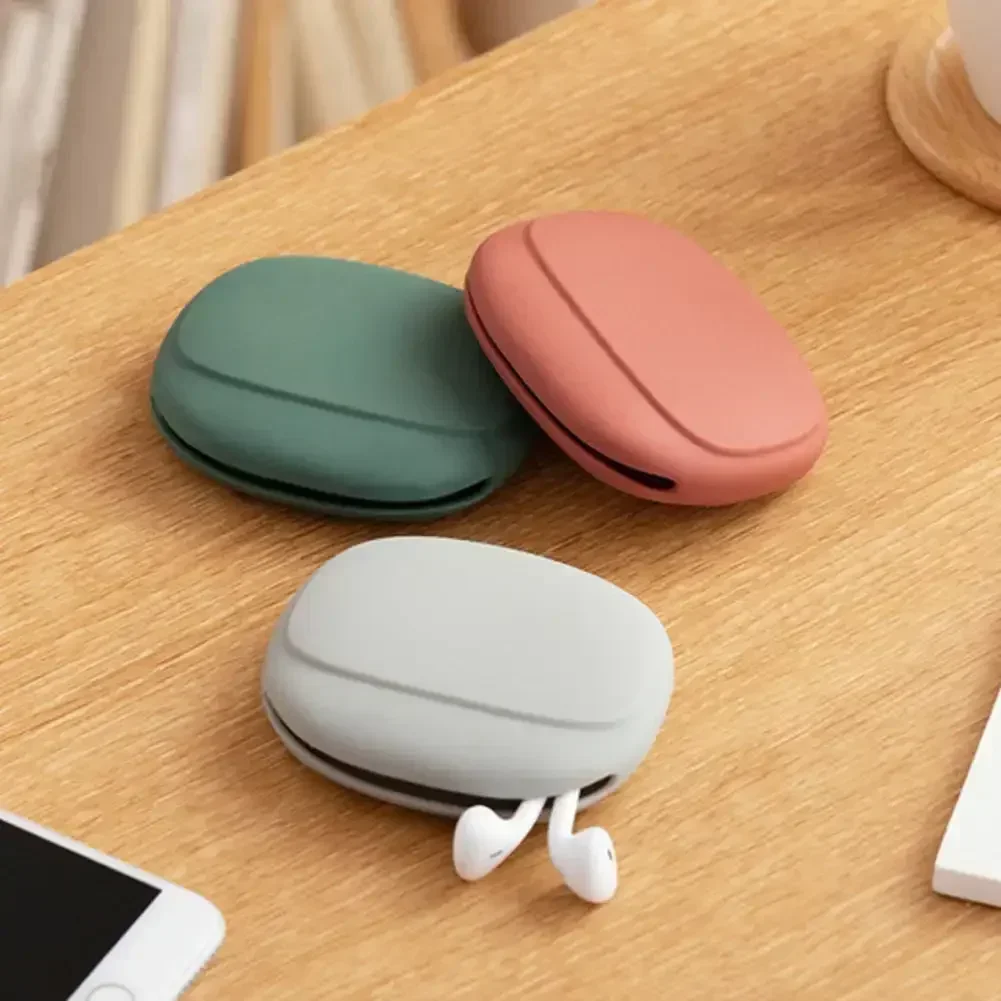 Portable Silicone Data Cable Storage Bag Headphone Storage Box Cute Phone Charger Key Lipstick Storage Bag Travel Wire Organizer