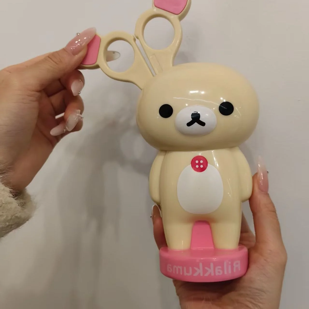 Cartoon Rilakkumaed Bear Scissors Cute Creative Desktop Ornament Portable Tool For School Office Handmade DIY Gift For Girls