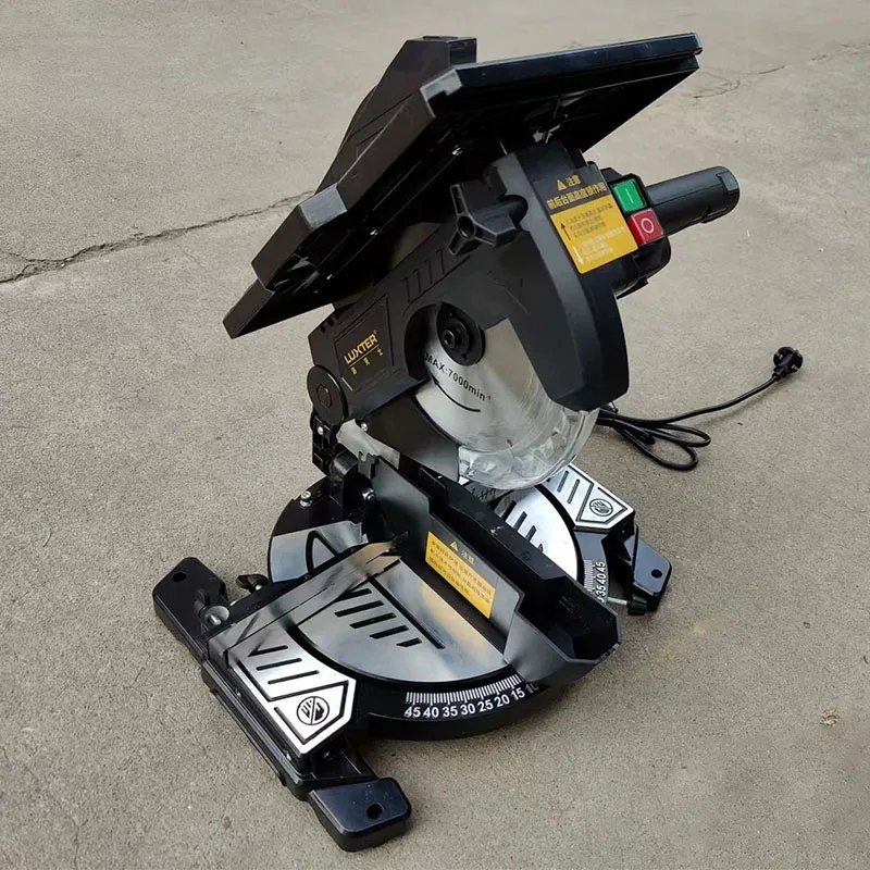 Деревообработка Многофункциональная блочная пила 45-градусный станок Высокомощная настольная пила Алюминиевая торцовочная пила