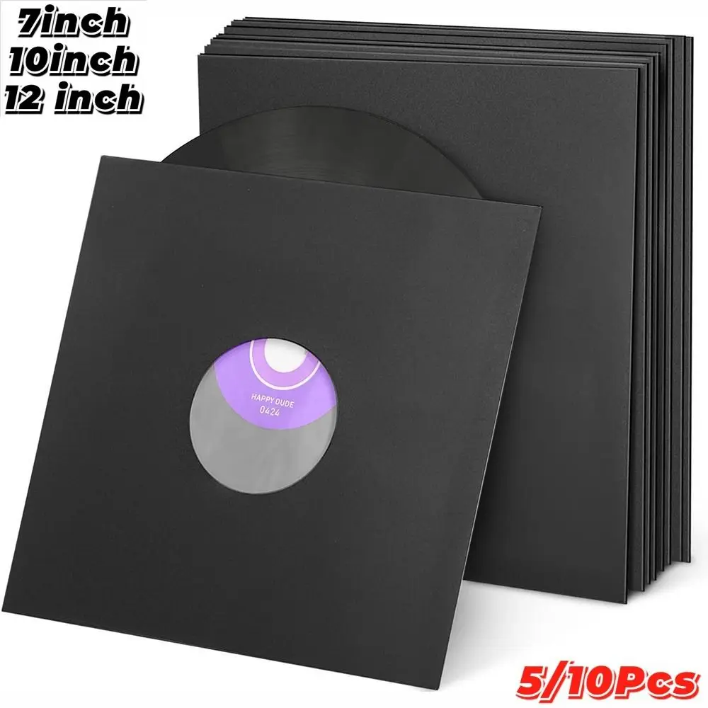 New 7/10/12 Inch Vinyl Record Storage Sleeves Black With Poly-lined Kraft Paper Bags Anti-static Inner Sleeves Protector