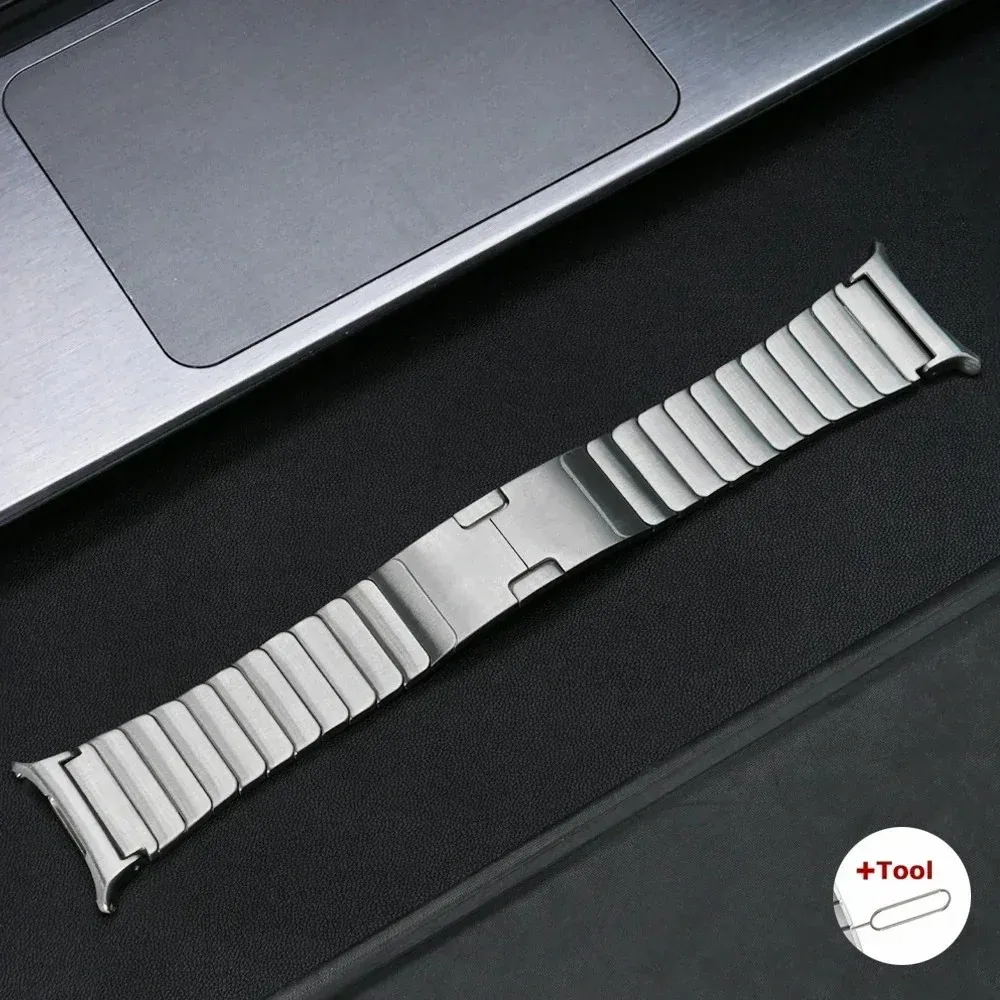 

Watch Band for Samsung Galaxy Watch8 44mm / 40mm / Watch8 Classic 46mm Stainless Steel 1-Bead Wrist Band - Silver