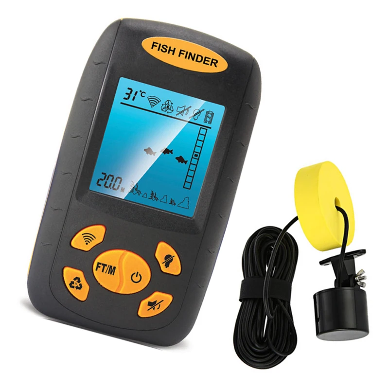 Color screen wired fishs finder for carp fishing & kayak fishing and ice fishing depth 100m