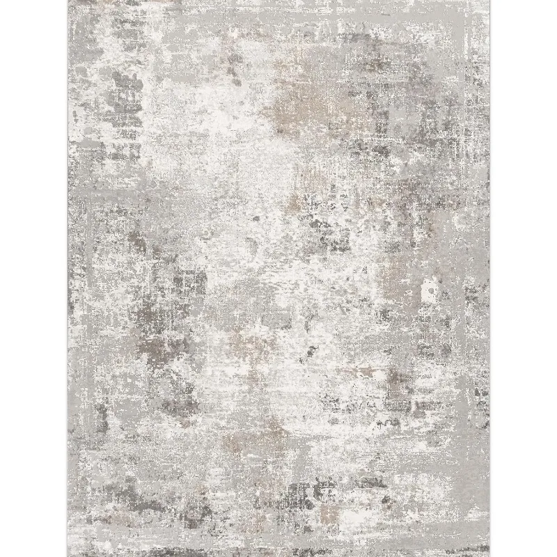 Tappeto da soggiorno lavabile 8x10 – Tappeto moderno, neutro, astratto, morbido, per camera da letto, sala da pranzo, antiscivolo, in pile basso, sottile
