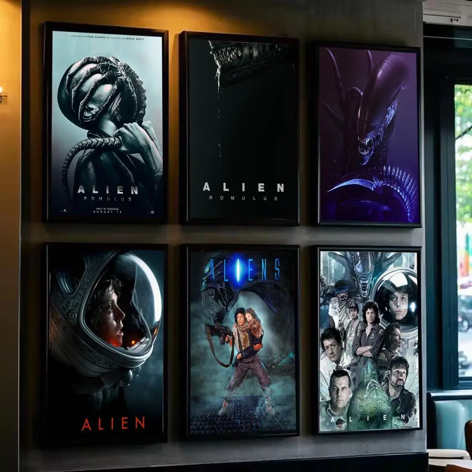 Classic Alien Film Space Horror Movie Poster Poster Waterproof HD Wall Art Decal Self-Adhesive Aesthetic Decor For Home Living