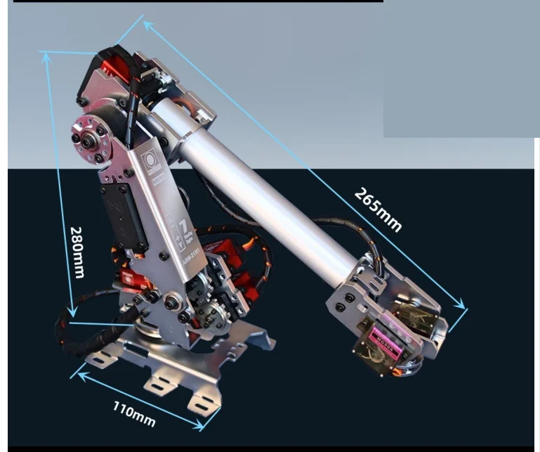 Kit de brazo robótico mecánico, manipulador de Metal de 7 DOF con servomotores de 20KG para Arduino, Kit de desmontaje DIY