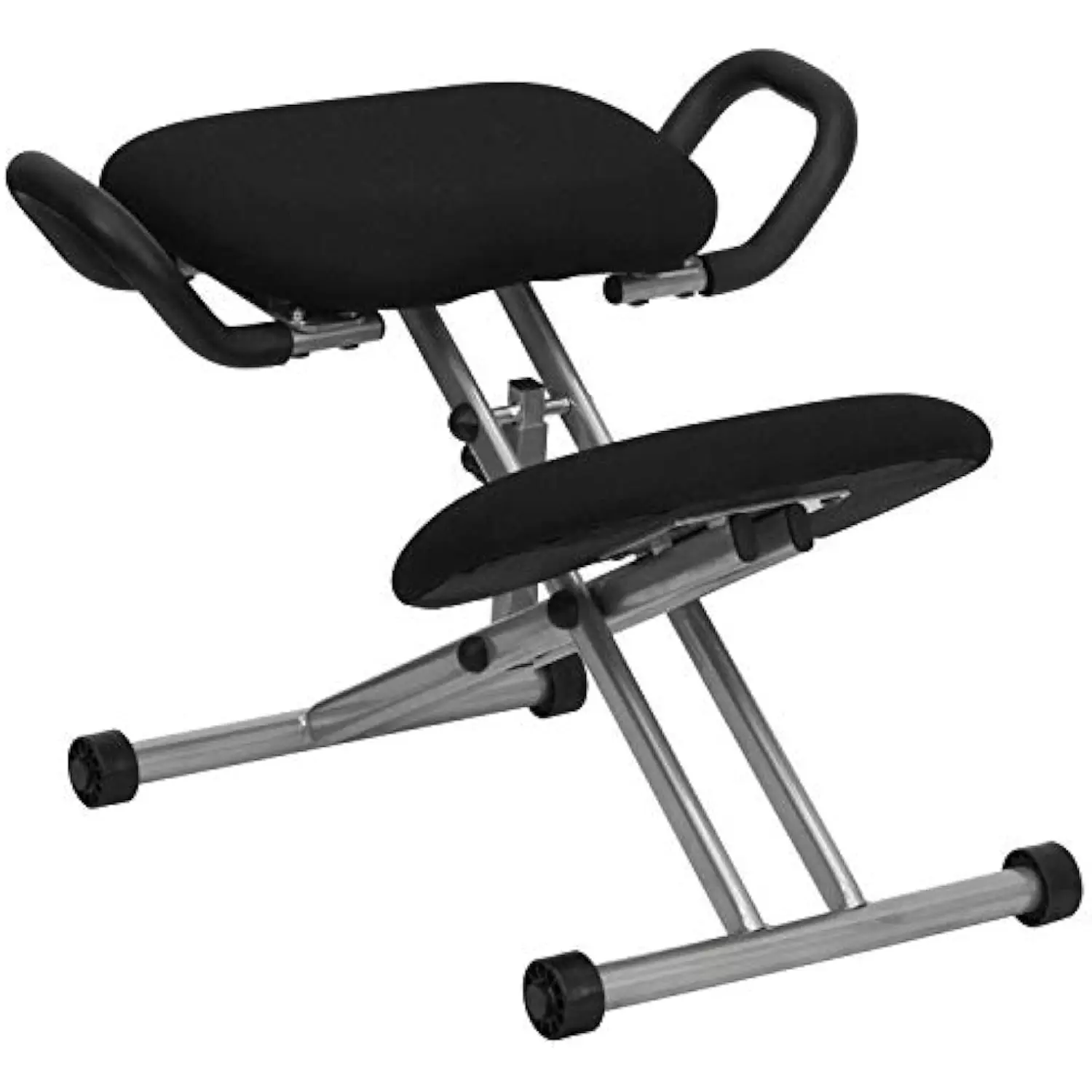 

Ergonomic Kneeling Office Chair with Handles in Black Fabric