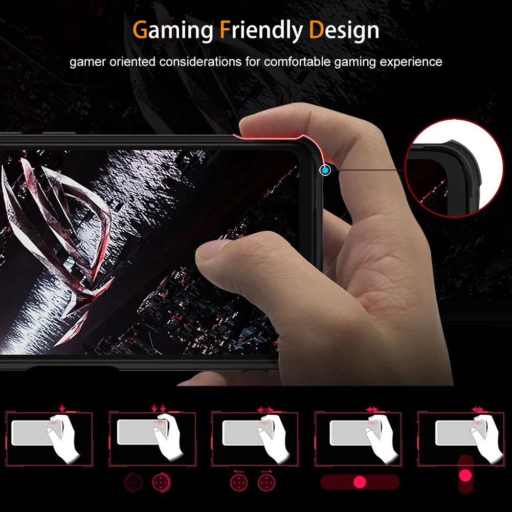 CaseFor ASUS ROG Phone 5 Case Gaming Protective Cover Air Trigger Compatible Shockproof Back Cover with Camera Screen Protection - view 6