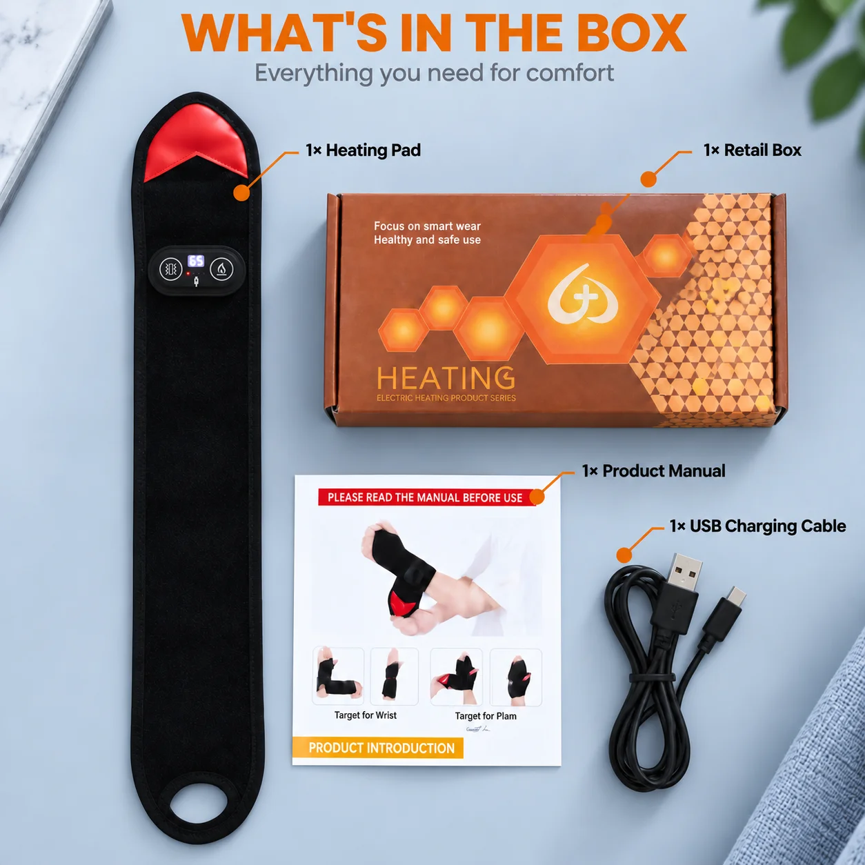 Digital Display Wrist Massager Red Light Heating Wrap 5 Heat Levels 5 Massage Modes Muscle Relaxing Care for Home Office Use