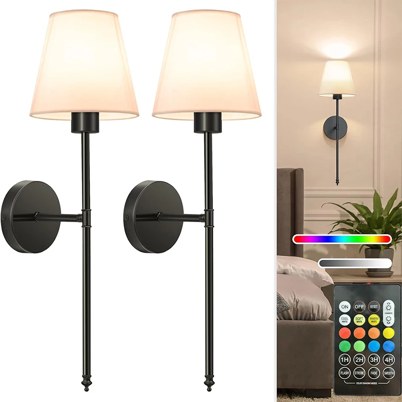 LED إعادة شحن الجدار مصباح RGB لمبة للإزالة اللاسلكية جدار ديكور لغرف النوم الممر المدخل دراسة تركيبات ديكور المنزل الداخلي