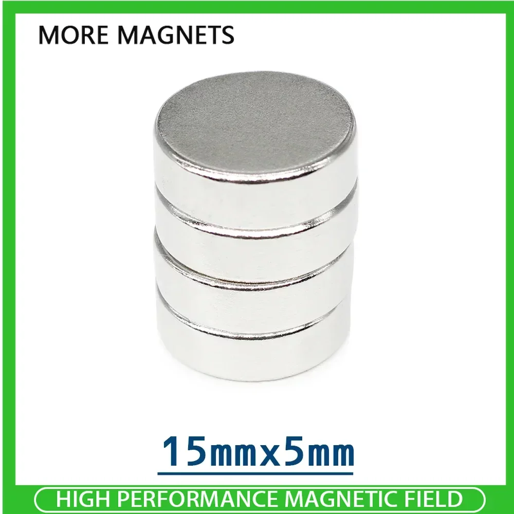 5/10/20PCS 15x5mm Circular Super Strong Neodymium Magnets Powerful N35 Fridge Magnet 15*5mm Fishing Magnet Magnetic Sheet