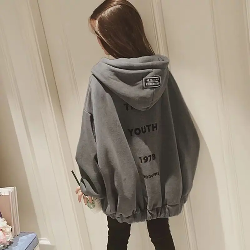 

Fashion Casual Zip Up Hooded for Women 2024 Spring Autumn New Long Sleeved Loose Size Cardigan Sweatshirt Quality Trendy Top