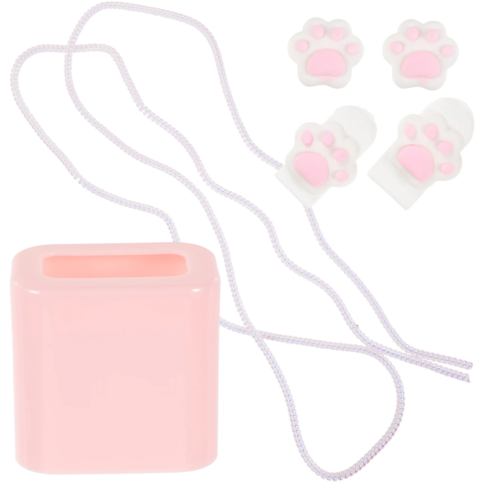 

Protector 20w Power Adapter Case Pink 2 Covers Winding Cord Cat Paw Durable Tpu For 14 12 13 Pro