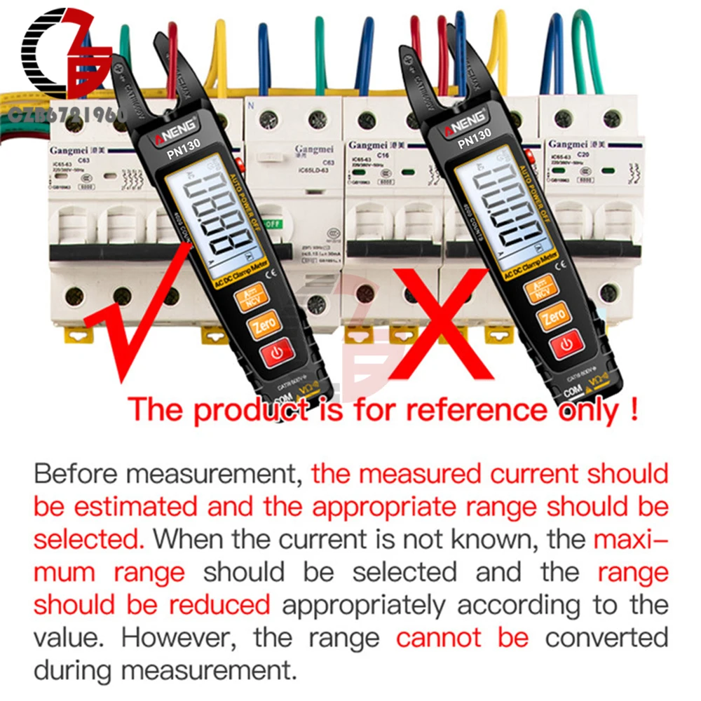 PN130 U-shaped Clamp Meter Intelligent Digital Multimeter USB Type-C Lithium Battery Pliers Tester AC/DC Voltage Current Meter