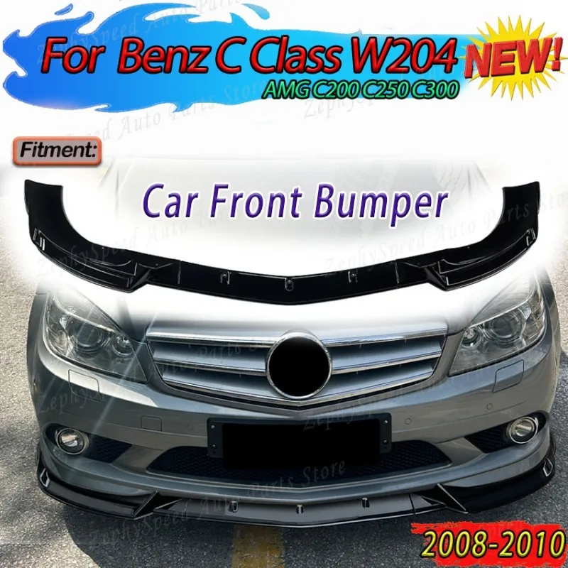 

Car Front Bumper Lip Splitter Diffuser For Mercedes Benz C Class W204 AMG C200 C250 C300 2008-2010 For Auto Accessories Body Kit