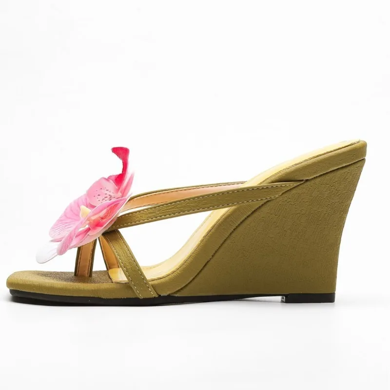 

Новые босоножки с открытым носком на высоком каблуке 10 см с розовым цветком, повседневная однотонная повседневная удобная модная женская обувь на танкетке 43