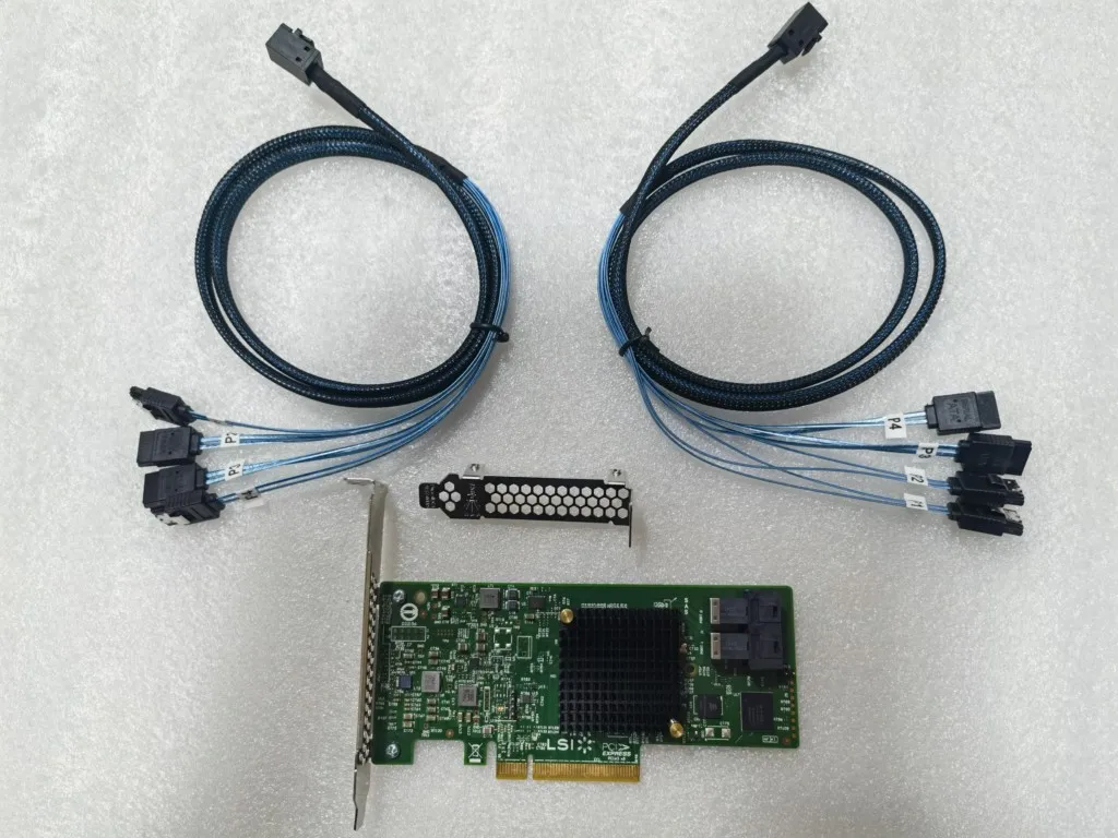 

RAID Adapter for LSI 9311-8i 8-port Internal 12G SAS PCle 3.0 x8 Host Bus +cables