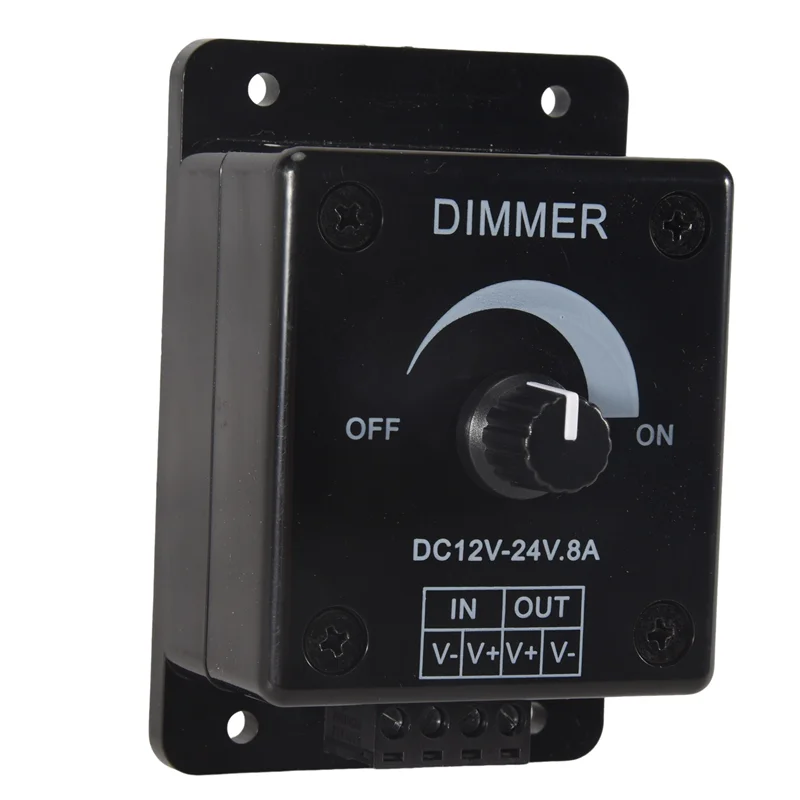 -MEOF Dimmer LED nero DC 12V 24V 8A Luminosità regolabile Lampadina Driver striscia Luce monocolore Controllo alimentazione