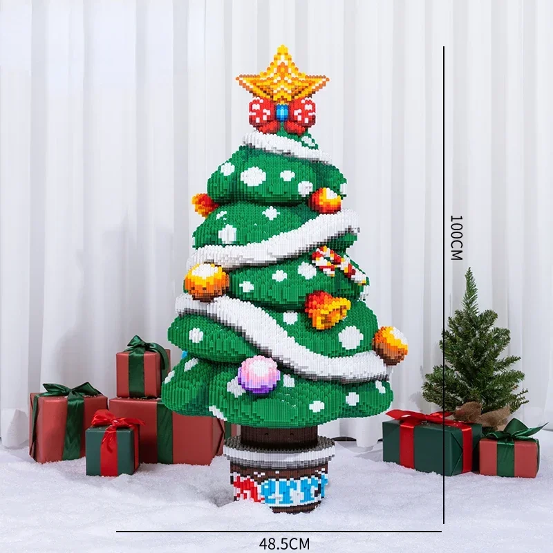 Christmas Tree Santa Claus Building Blocks Model Children's Toys Adult High Difficulty All Challenges Holy Day Gifts Super Huge