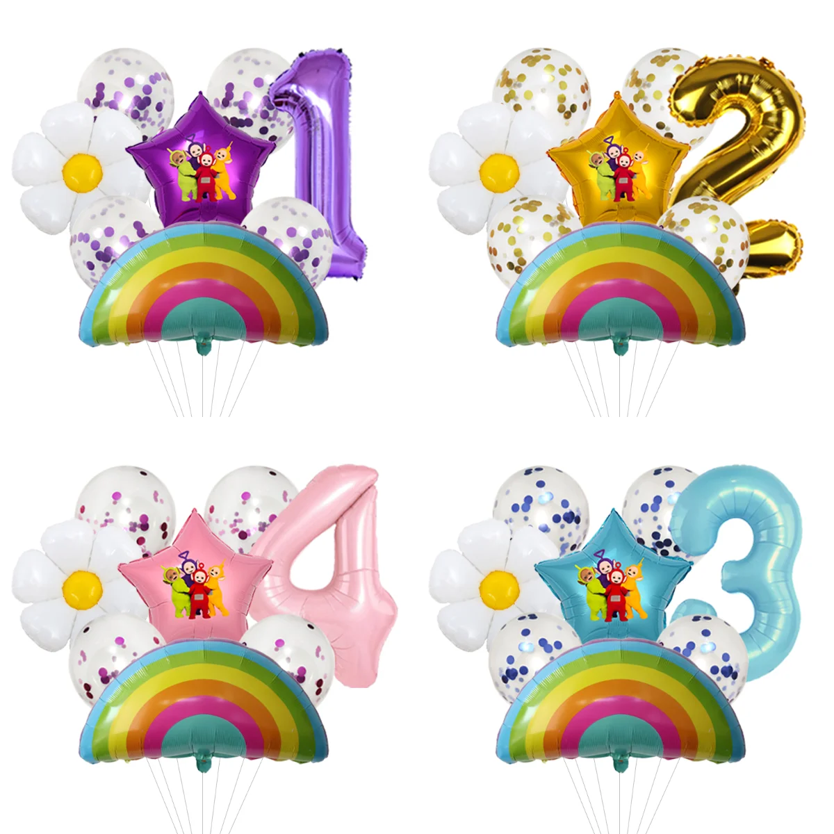 Teletubbies Jumbo-Charakterballon-Set Folien- und Latexballons für Kleinkinder-Geburtstagsfeier Große Heimdekoration Globos