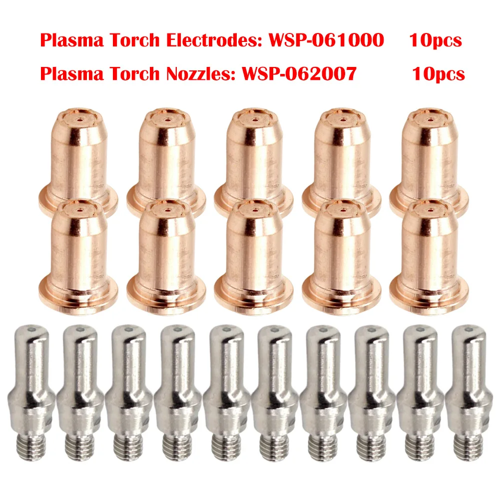 Plasma Electrode Tips 0.9mm 30A-40A For 700P With IPT40 Torch 20pcs Plasma Torch Electrode WSP-061000 Nozzle WSP-062007