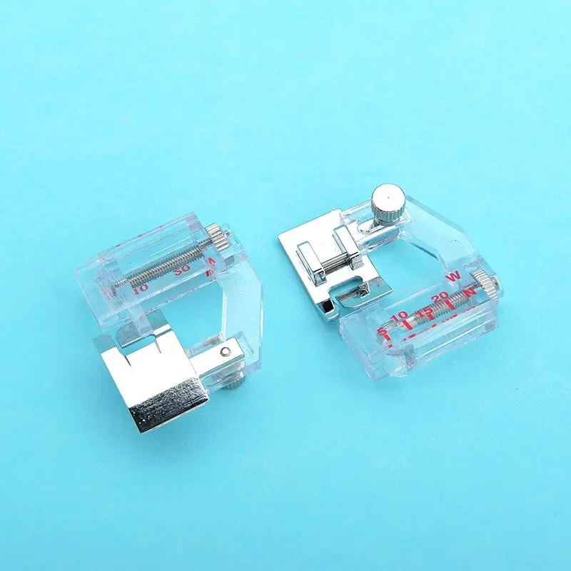 1 Pack Transparent Household Sewing Machine Accessories Adjustable Wide and Narrow Presser Foot Sewing Hemming Presser Foot