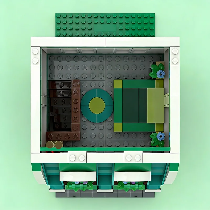 Set di Costruzioni da 865 Pezzi, Casa del Tè Turchese MOC, Blocchi Modulari Personalizzabili, Giocattolo Educativo Tecnologico Fai-da-Te per Ragazzi, Regalo di Natale