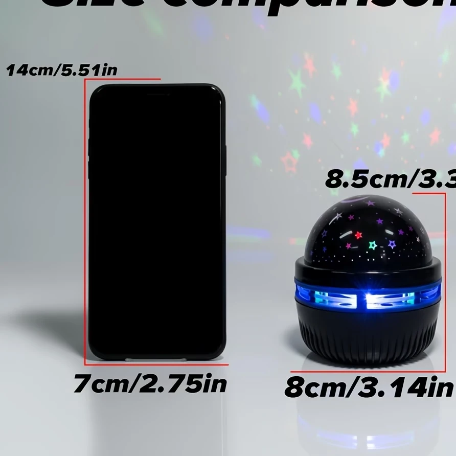 LED Starry Sky Night Lights USB Projector Lamp Magic Ball Moon Star Christmas Lights Home Room Atmosphere Decorations, image 6