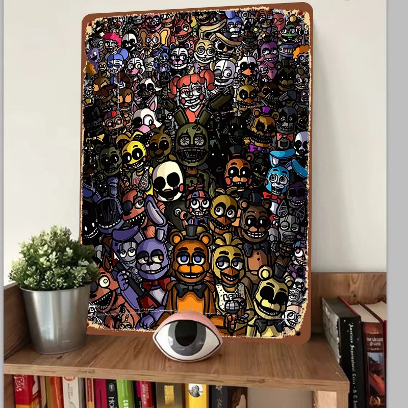 Five Nights at Freddys Series Cartoon Characters Custom Metal Tin Sign Living Room Bedroom Decor Wall Art