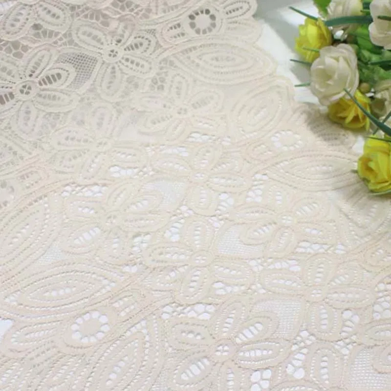 1meter Beige Stretch Lace Trims Fabric Skirt Hem For Clothing Accessories Dress Sewing Lace Lingerie 24cm Width