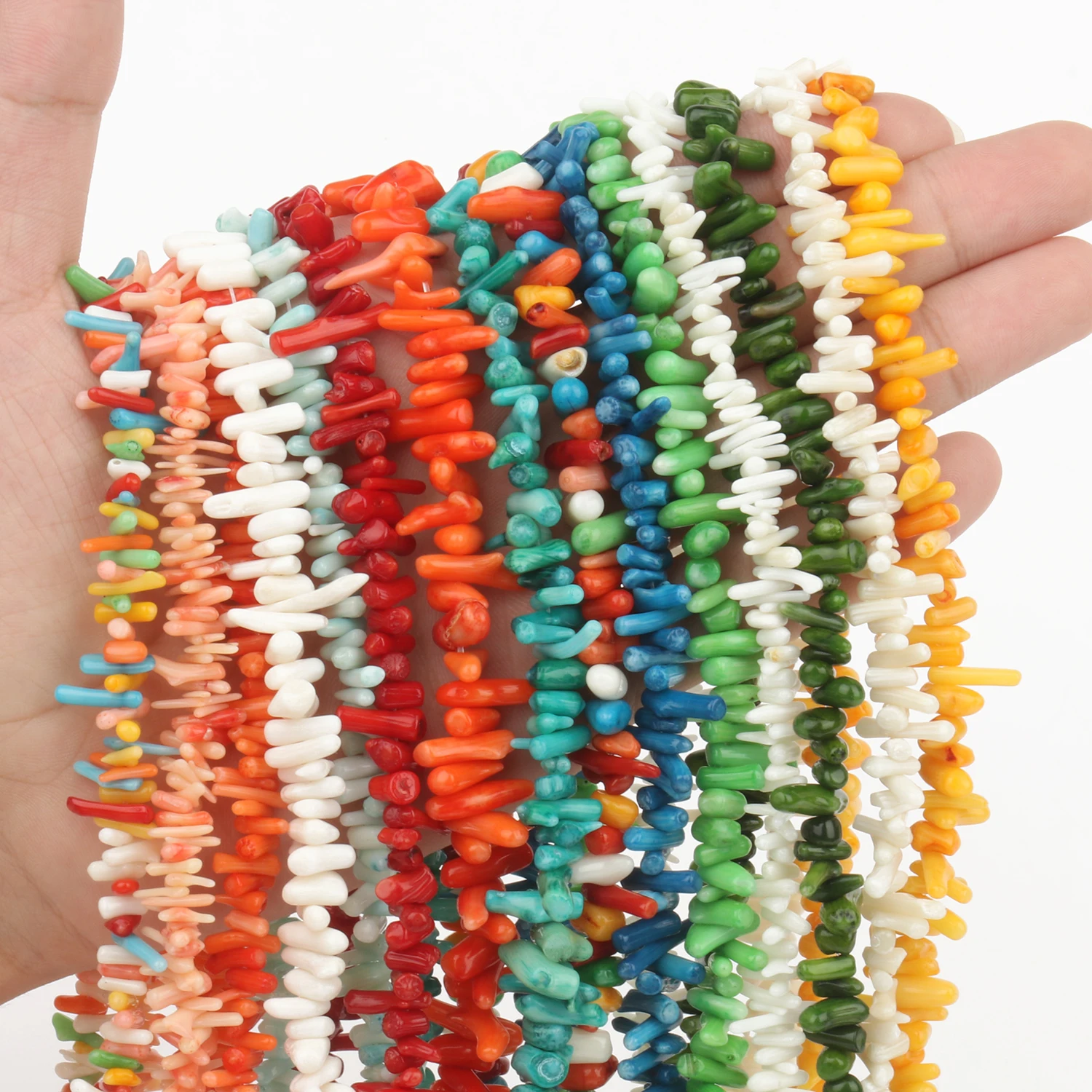 Wholesale Multi Color Shell Stone Loose Zhuhai Bamboo Coral 6-12mm Natural High Quality Shell Beads for Jewelry Making Bracelet