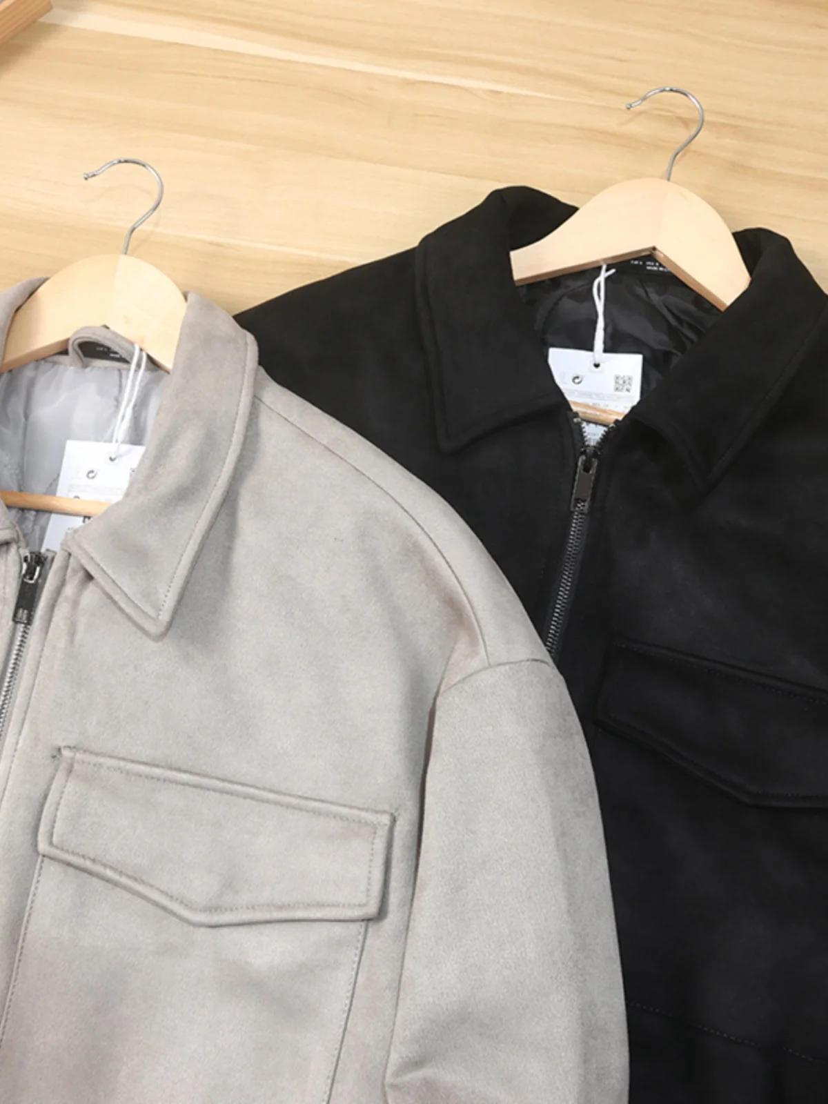 نسخة Thiened الأمريكية الرجعية عارضة الجلد المدبوغ طوق القطن Jaet الرجال ملابس خارجية معطف دافئ الوقوف صالح طول منتظم