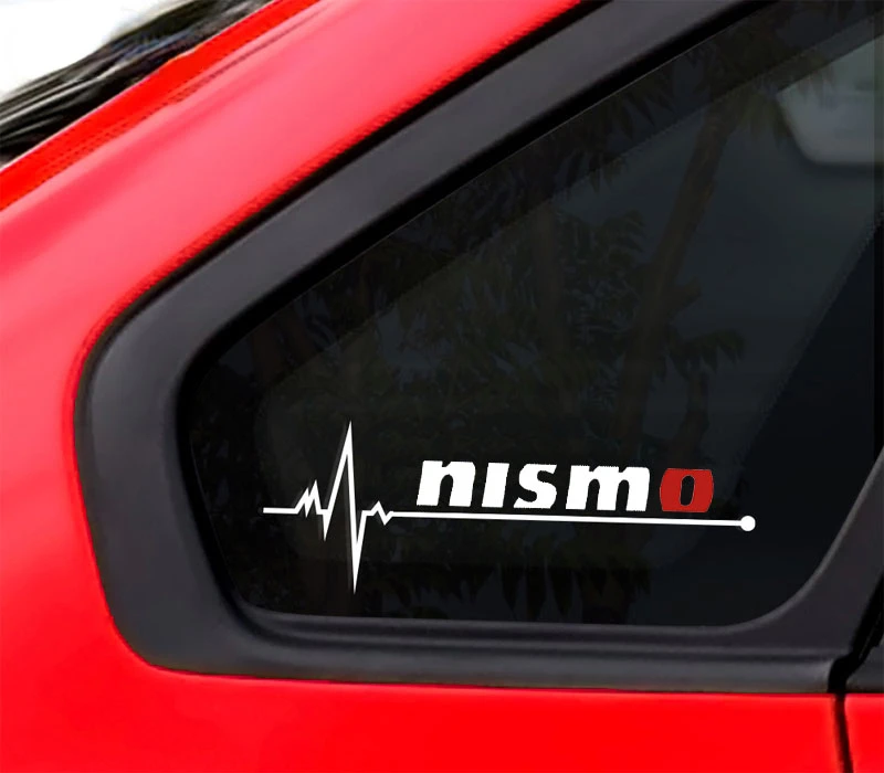 2 X Nismo Car Rearview Mirror Sticker and Decal Accessories for Nissan Tiida Sunny Qashqai March Teana X-trai 12cm*2cm