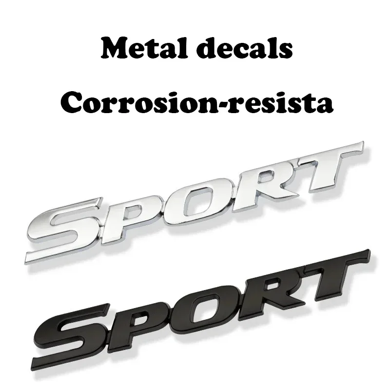 1PC Car Accessories Sticker Styling Metal 3D Chrome Black Car Trunk Racing Sport Word Letter Logo Emblem Badge Decal Sticker view 4
